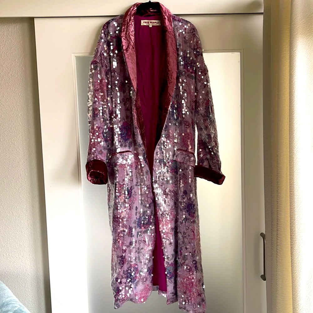 Free People Kealey Sequin Kimono Duster - Sz XL/NWOT